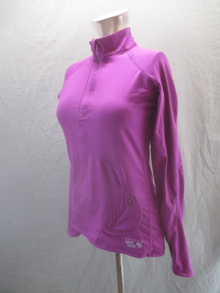 Pullover deportivo MOUNTAIN HARDWEAR talla S para mujer 1/2 cremallera cuello alto bolsillo 212 Foto 3 de 4