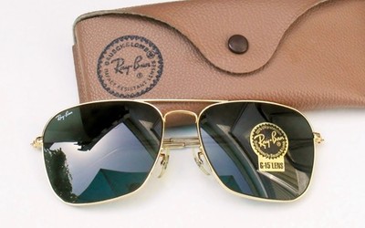 【希少】Ray-Ban NEW CARAVAN ゴールドフレーム　USA製 Vintage Bausch & Lomb B&L Ray Ban USA Caravan 58-16 Gold Frame