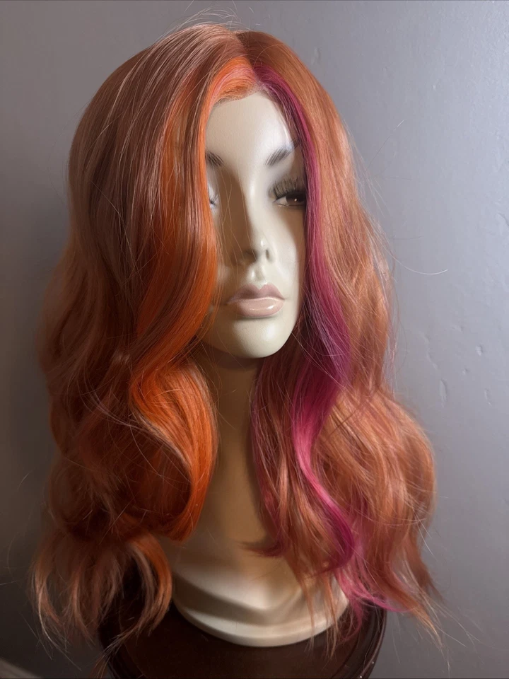 Peluca Chelsey Smith Sharpay Mandarina Naranja Vibrante Pre-Estilo Usada Una Vez LE Rara Foto 2 de 4