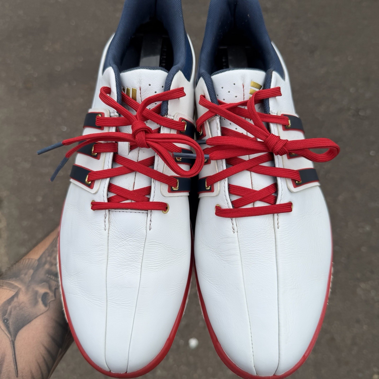 Rare adidas Tour 360 USA Golf Shoes Ultra American Red, White & Blue Mens Sz 8 image 3