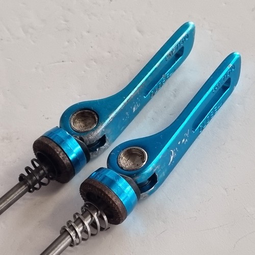 Titan Schnellspanner Spieße Set vorne & hinten Ti blau Mtb Paar Retro Fahrrad - Bild 15 von 24