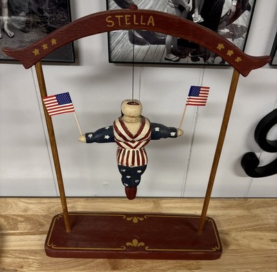 Wolf Creek Folk Art Circus Stella Trapeze Artist Primitive Hand Carved