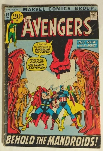 Avengers #94 1971 Vintage Marvel Comic Neal Adams Art Captain Marvel Iron Man