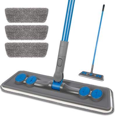 Microfibre Floor Mop for Cleaning Floors, Flat Mop for Laminate Wooden Vinyl Til