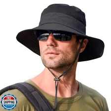 Sun Hats for Men Women Fishing Hat UPF 50+ Breathable Wide Brim Summer UV Pro