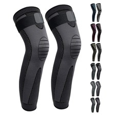 Full Leg Sleeves Long Compression Sleeve Large 1 Pair , 02 Black Pro