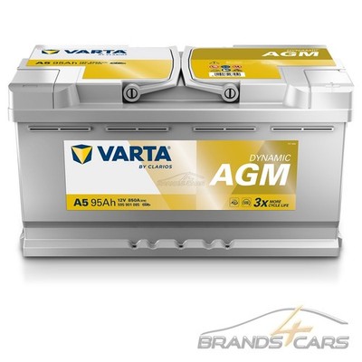 VARTA AUTOBATTERIE 12V 95Ah STARTERBATTERIE AGM 850A ERSETZT 88AH 90AH 92AH