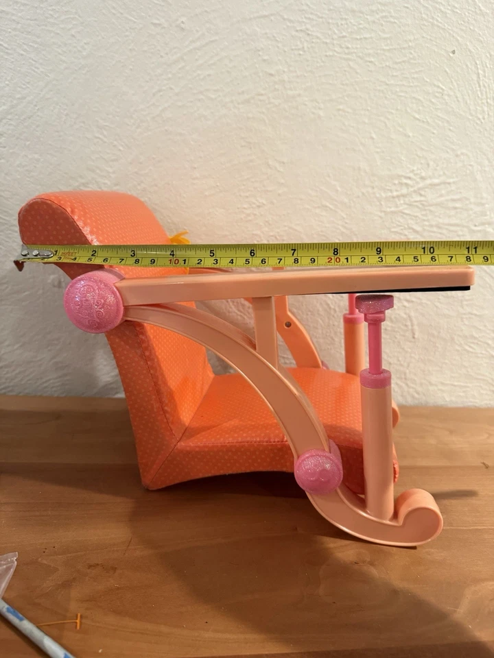 Battat American Girl Coral Pink Doll Chair Our Generation Table Clamp On - Image 3 of 4