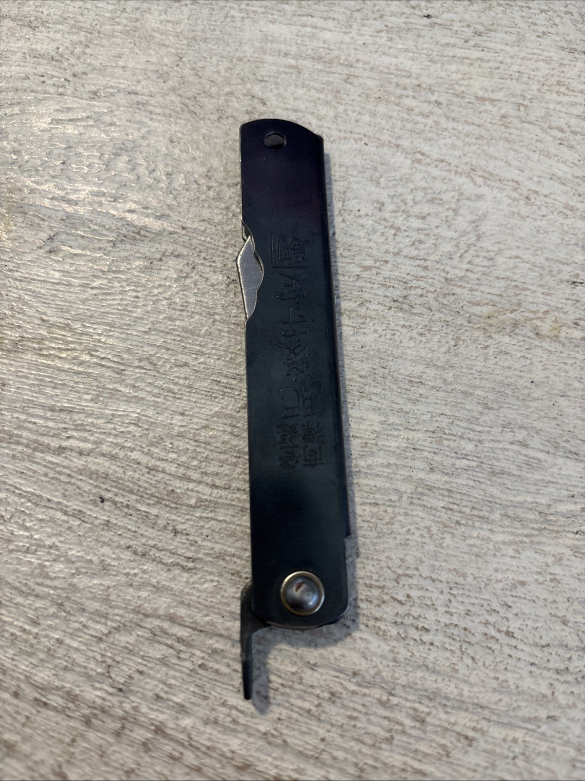 Higonokami Japanese Knife HIGO Folding Pocket Knife Black Steel 75mm 