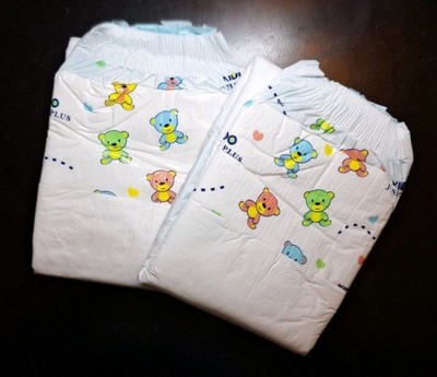 Pack of 2 New Kiddo Junior Maxi Plus 4-Tape Adult Diapers ABDL Plastic-Backed