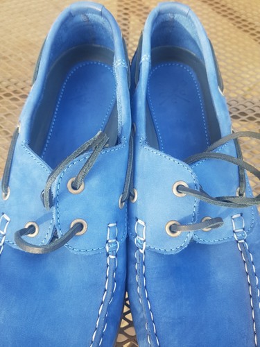CREW CLOTHING - BLUE SUEDE BOAT SHOES - NEW & UNWORN - SZ 43 (UK 9) IMMACULATE - Picture 5 of 12