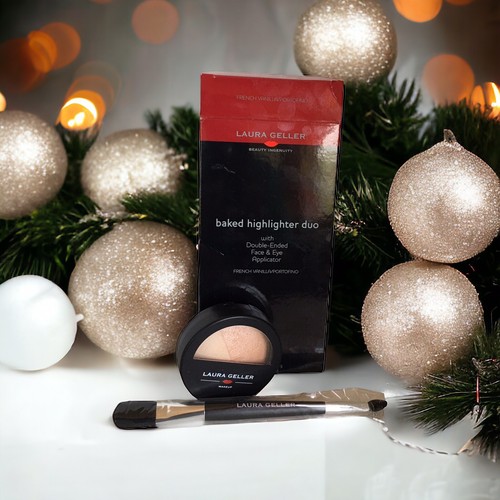 LAURA GELLER Baked Original Baked Highlighter Duo - French Vanilla/Portofino NIB - Picture 9 of 11