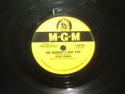 Joni James ''The Moment I Saw You/Where is That Someone For Me'' 10'' 78