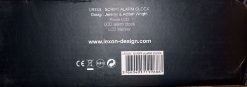 Alarm Clock Lexon Scrip Designer LCD Green New OVP No Electromagnetic Radiation - Picture 4 of 4