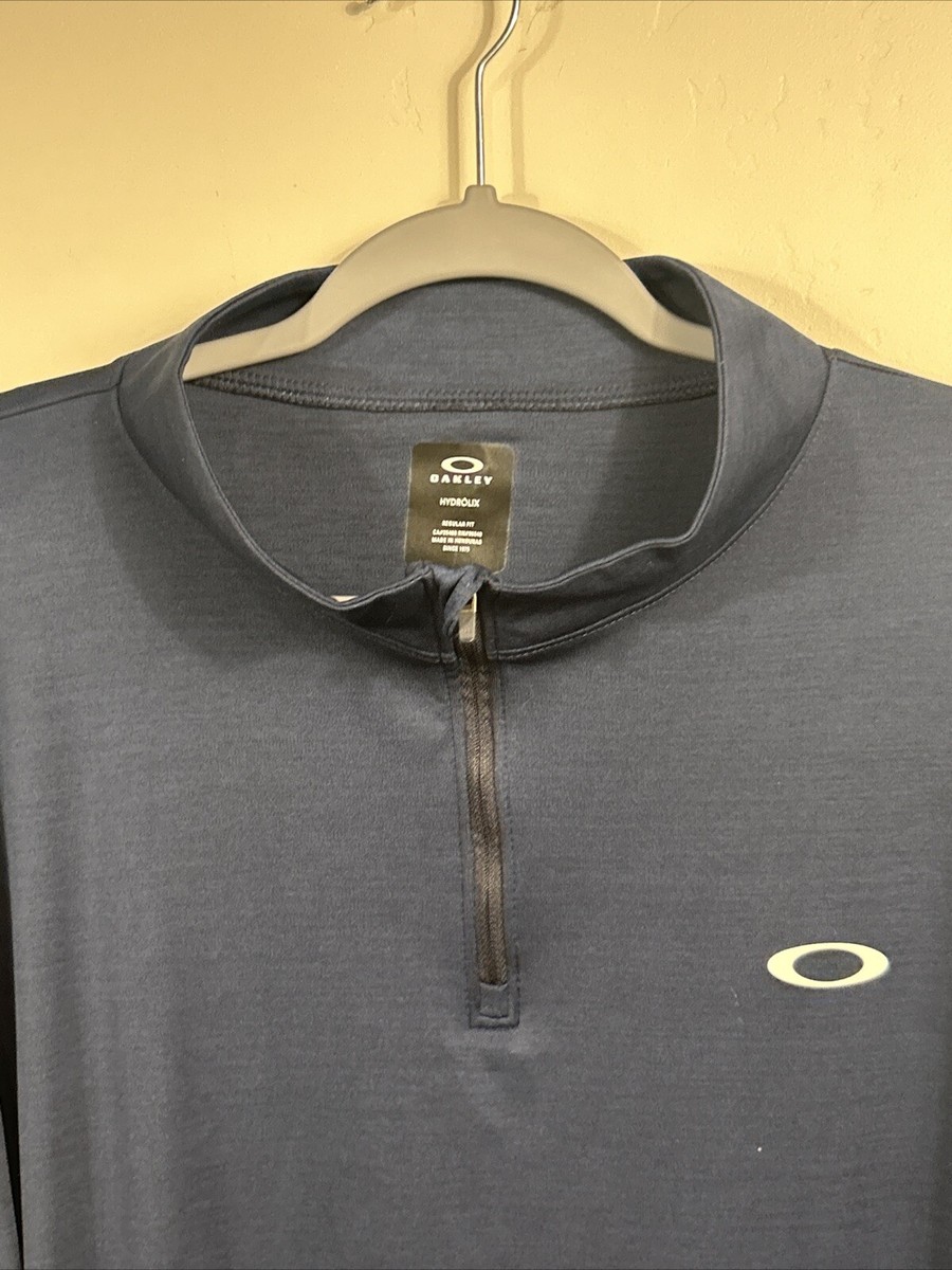 Oakley Mens 2XL XXL Blue Pullover 1/4 Zip Long Sleeve Shirt