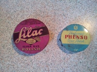2x Vintage tins. Beautifies Lilac Lavender perfumed Floor & Furniture Wax Polish