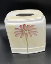 Croscill BOTANICAL GAZEBO Ceramic Square Tissue Box Cover Holder