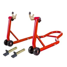 BIG RED Motorcycle Stand  Adjustable Sport Bike Front and Rear Wheel Lift ,500LB