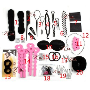20 Kinds Of Women Diy Hair Styling Kits Lady Donut Bun Maker