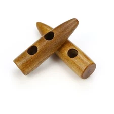 Wood Toggle Brown Finish - Wooden Buttons - 50mm - Wood Toggle Buttons 663815