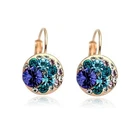 18K Rose Gold Plated Made With Swarovski Crystal Round Amethyst Hoop Earrings
