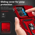 For Motorola Edge (2026), Phone Case Shockproof Camera Slide Cover Stand Ring