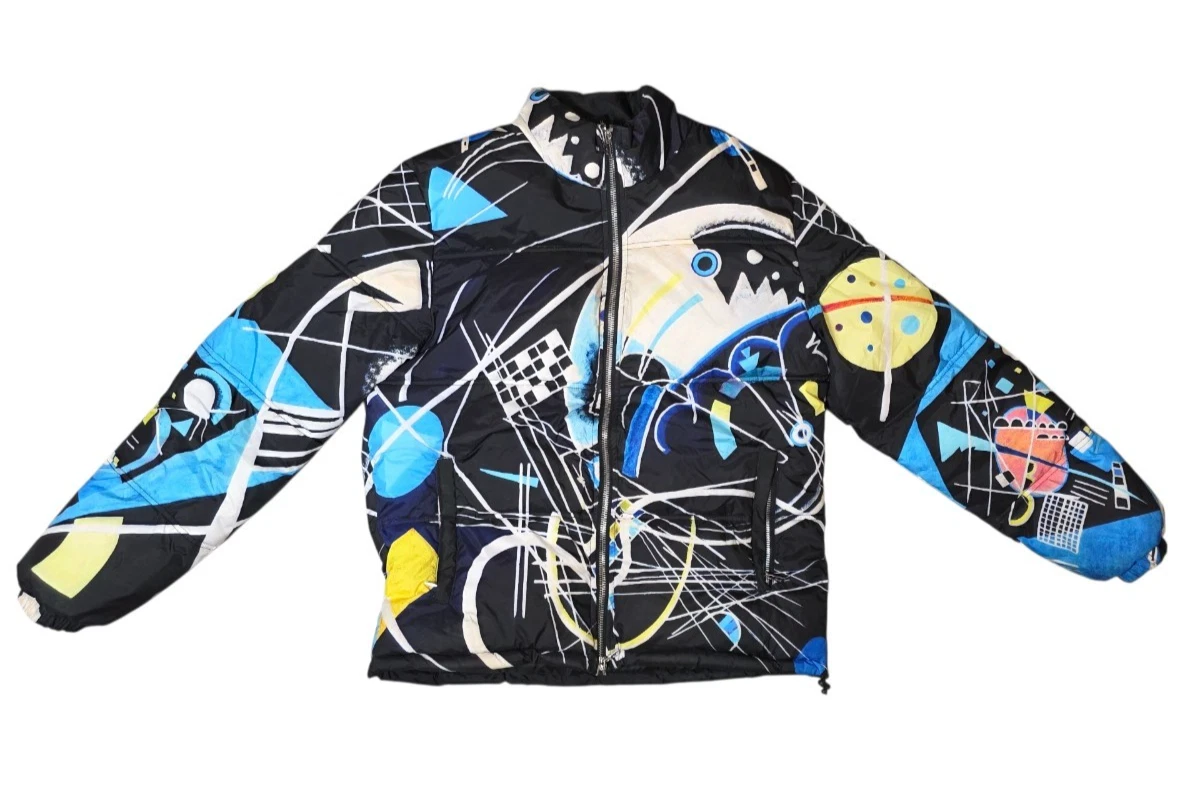 Tango Hotel Men’s Puffer Jacket – Kandinsky Graphic Print – Size L- 2020 design