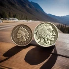 1899-INDIAN HEAD CENT AND 1936-P BUFFALO  NICKEL LOT OF 2 VNTG US 🇺🇸 COINS#M28