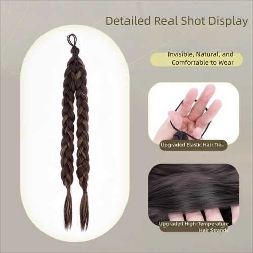 2pcs Hair Piece Highlight Double Ponytail Long Braiding Hair Extensions Daily - Picture 11 of 26