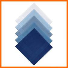 100 Pure Cotton Handkerchiefs with Stiching Assorted Color, 5 Colors