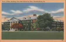 Penn Hall School Girls,Main Building,Chambersburg,PA Tichnor Vintage Postcard PC