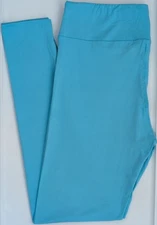 TC LuLaRoe Tall & Curvy Solid Sky Blue Leggings NWT 75