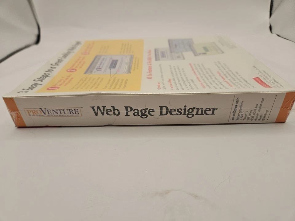 Vtg Sealed Win95 ProVenture WEB PAGE DESIGNER (CD-ROM) Software Big-Box New - Image 3 of 4