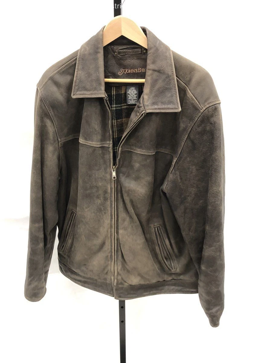 St. John's Bay Leather Outer Shell Brown Coats, Jackets & Vests