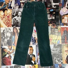 Vintage 70  s Green Levis White Tab Corduroy Womens Pants Size 14 Slim