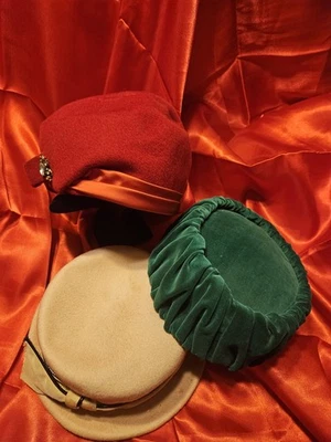 VTG APRIL CORNELL Red Wool Felt Hat Oversized Satin Bow Church Derby Tea Party M22019 ( Red hat ) Kentucky Derby hat Church hat Wedding hat  main image 4