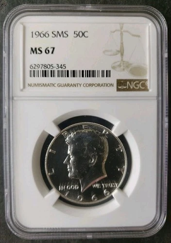 1966 50c Special Mint Set Kennedy Silver Half Dollar NGC MS67
