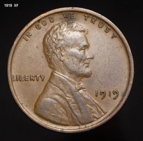 🇺🇸  1919 P Lincoln Wheat Cent Penny EF-AU Details.  Actual Coin Pictured