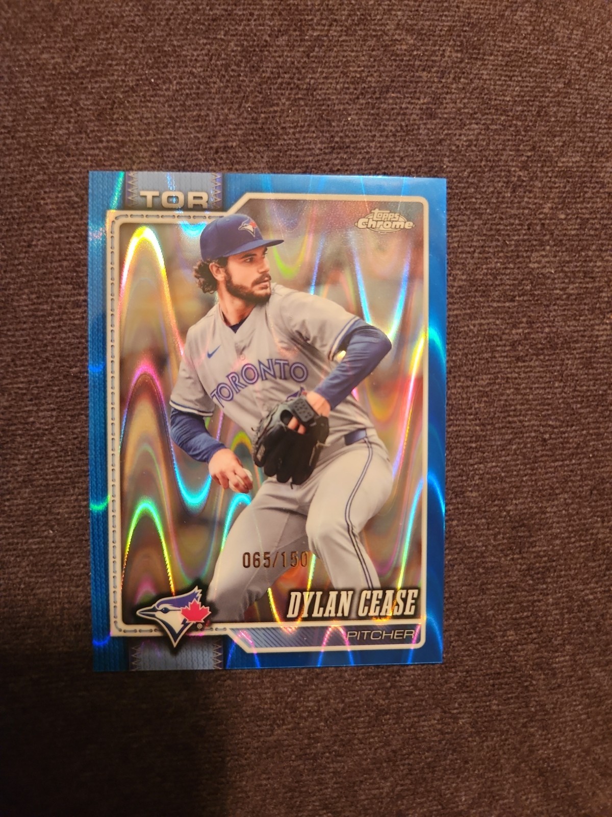 2026 Topps Chrome Dylan Cease Blue Raywave Refractor /150 Blue Jays