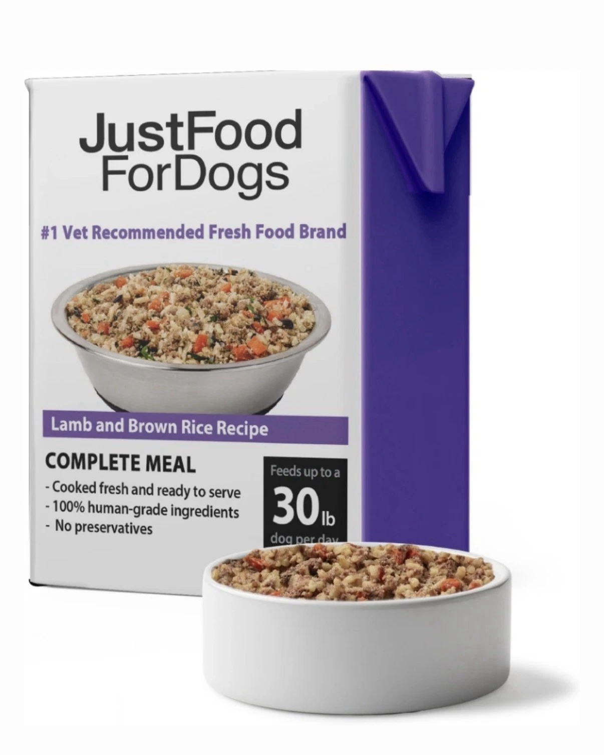 Lamb & Brown Rice 12.5 oz Case (6 Pack),, Fresh Whole Food for Dogs