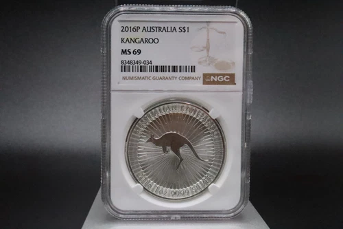 2016 P Australia Kangaroo NGC MS69 Perth Mint -999 Silver 1 Oz