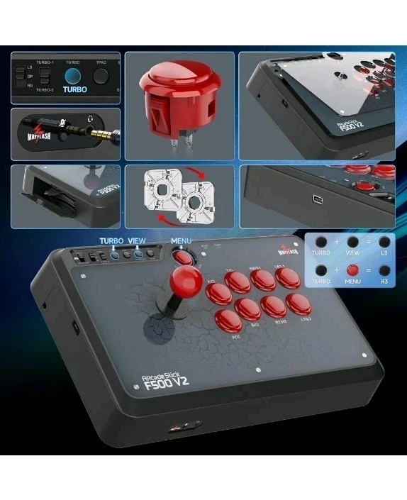 MAYFLASH F500 V2 Arcade Fight Stick for PS 3&4 Switch Xbox Steam Deck  PC MacOS  - Image 4 of 4