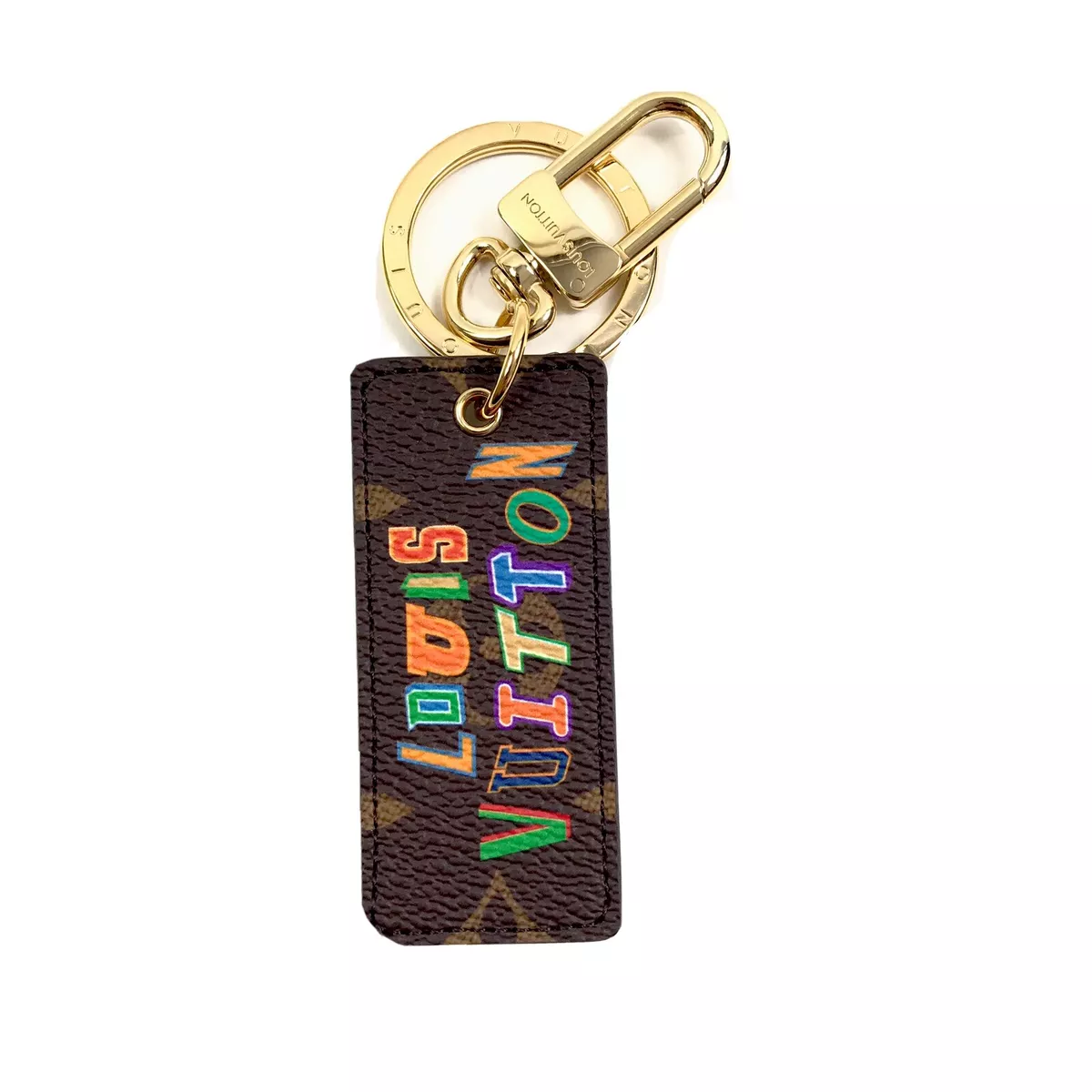 Louis Vuitton Bag Charm and Key Holder LV Tab Black in Calfskin