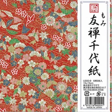 Japanese Origami Folding Paper 6" (15cm) Momi Yuzen Chiyogami 6 Sheets 6 Designs