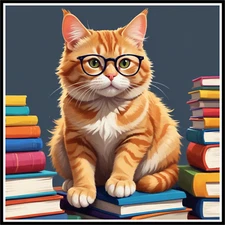 30 Custom Book Smart Ginger Cat Personalized Address Labels