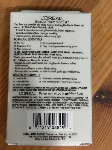 NEW L'OREAL FEEL NATURALE LIGHT SOFTENING BLUSH MAUVELOUS MAUVE .25 OZ - Picture 4 of 4