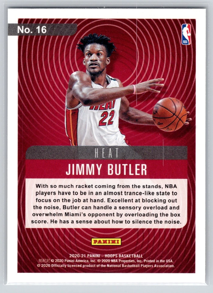 2020-21 Jimmy Butler Panini NBA Hoops Hipnotized #16 Sports NBA Miami Heat - Image 2 of 2