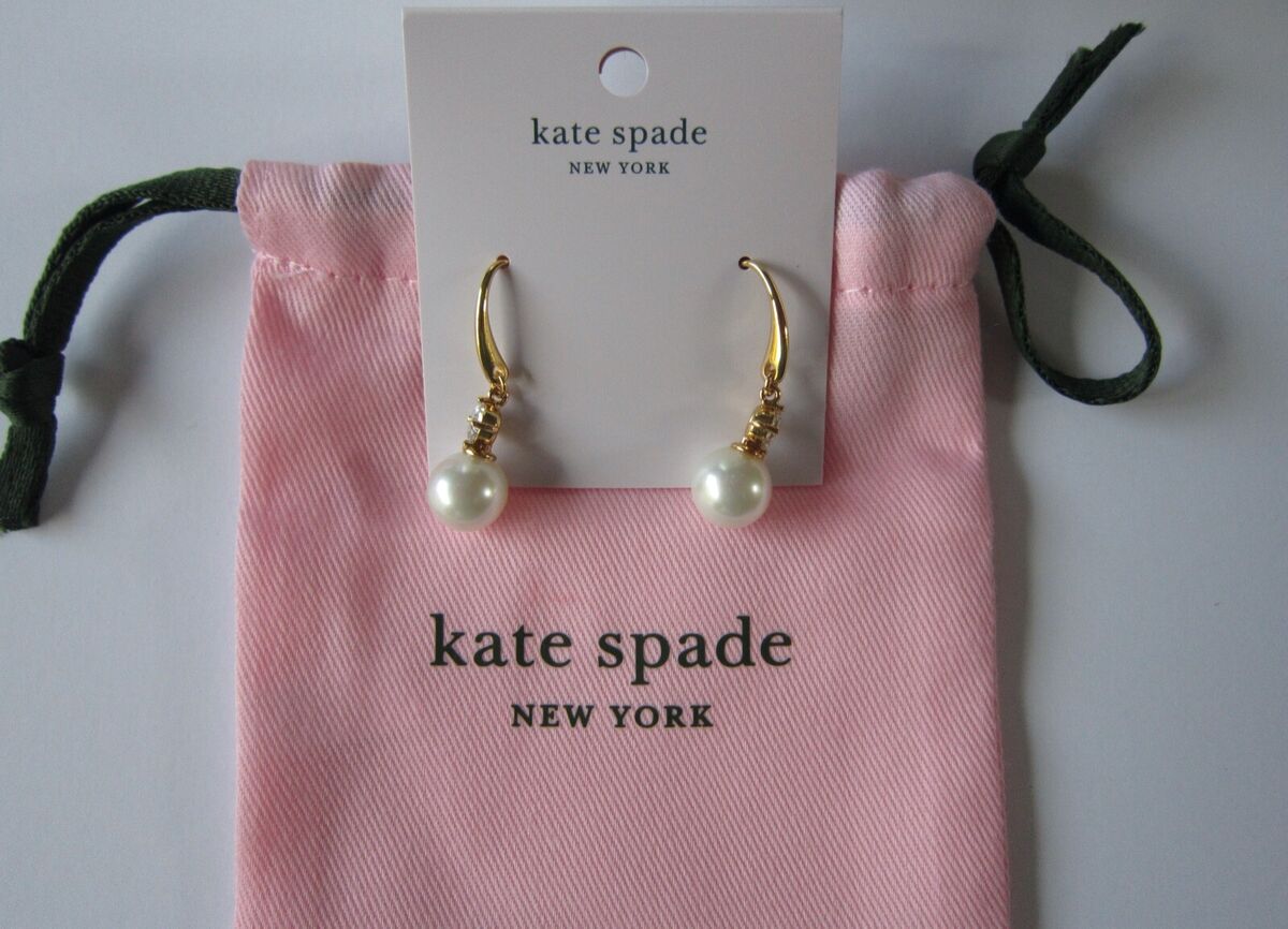 【限定セール】Kate Spade Cubic Zirconia & Faux Pearl ピアス Kate Spade New York Drop Earrings Pearl Zirconia Gold Plated