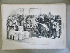 Vintage Print,DEATH BED MARRIAGE, Nast, July 27,1872