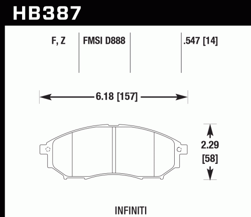 Hawk Performance HB387F.547 HPS Street Front Brake Pads G35 350Z - Bild 1 von 1